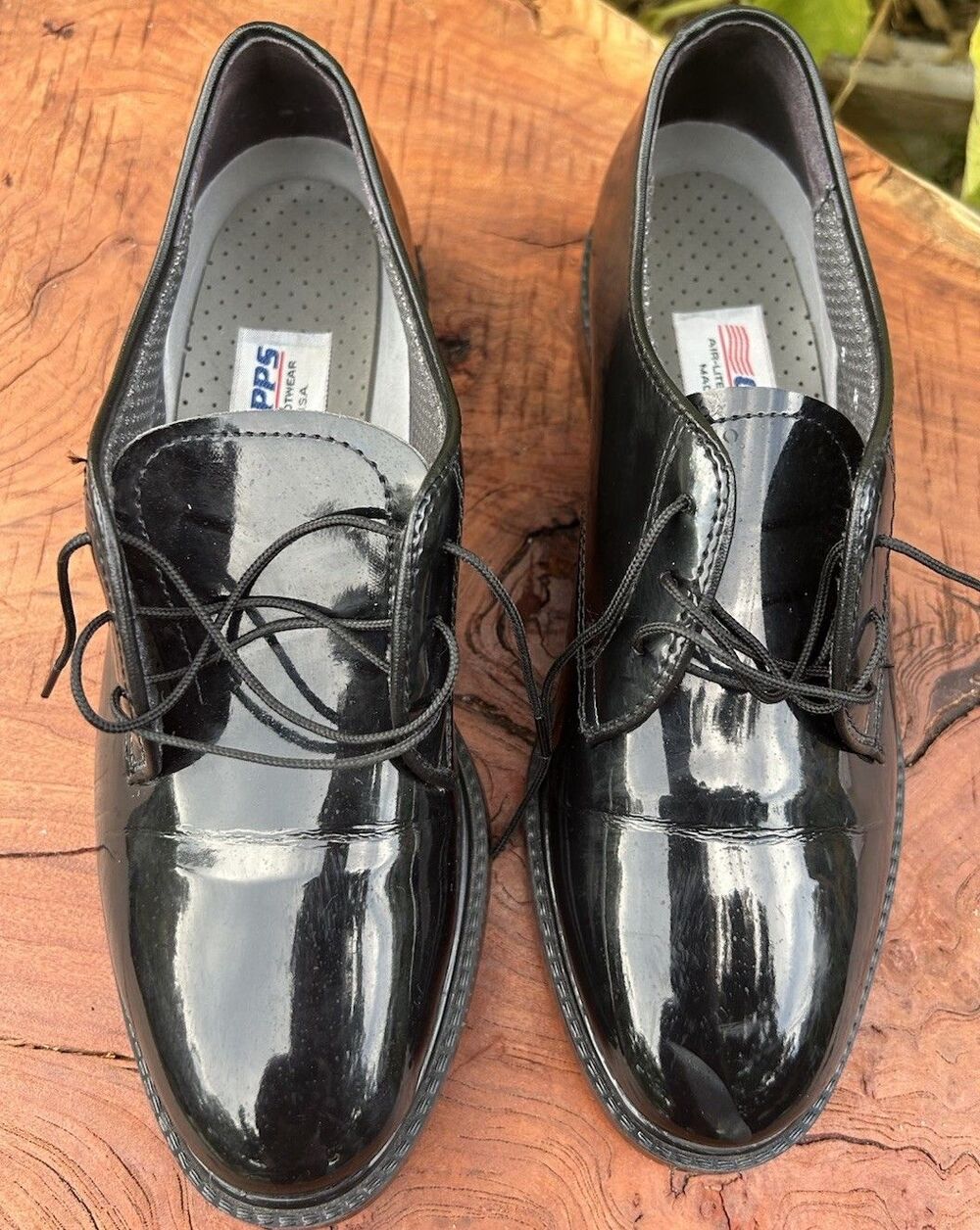 CAPP High Gloss Black Military Dress Shoes Oil & Skid Resistant Men's Size 8